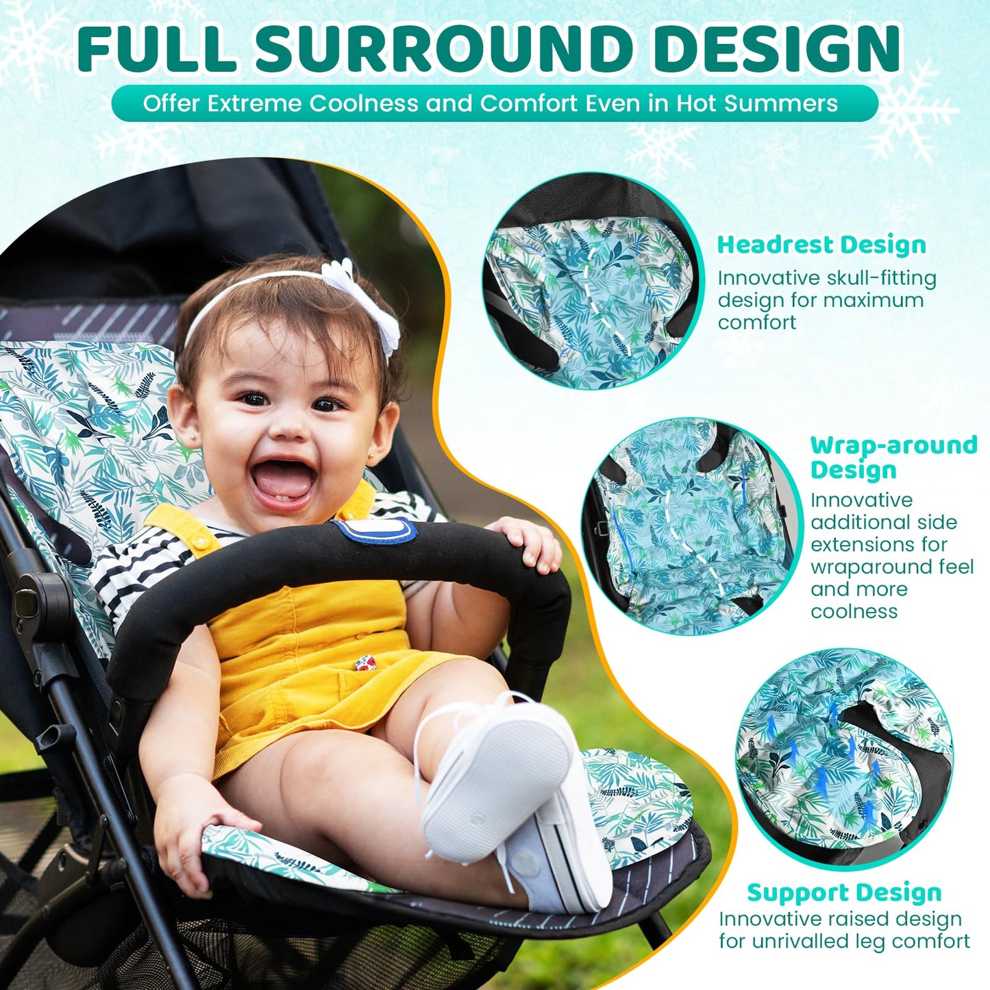 Orzbow Almohadilla enfriadora para asiento de automóvil para niños pequeños