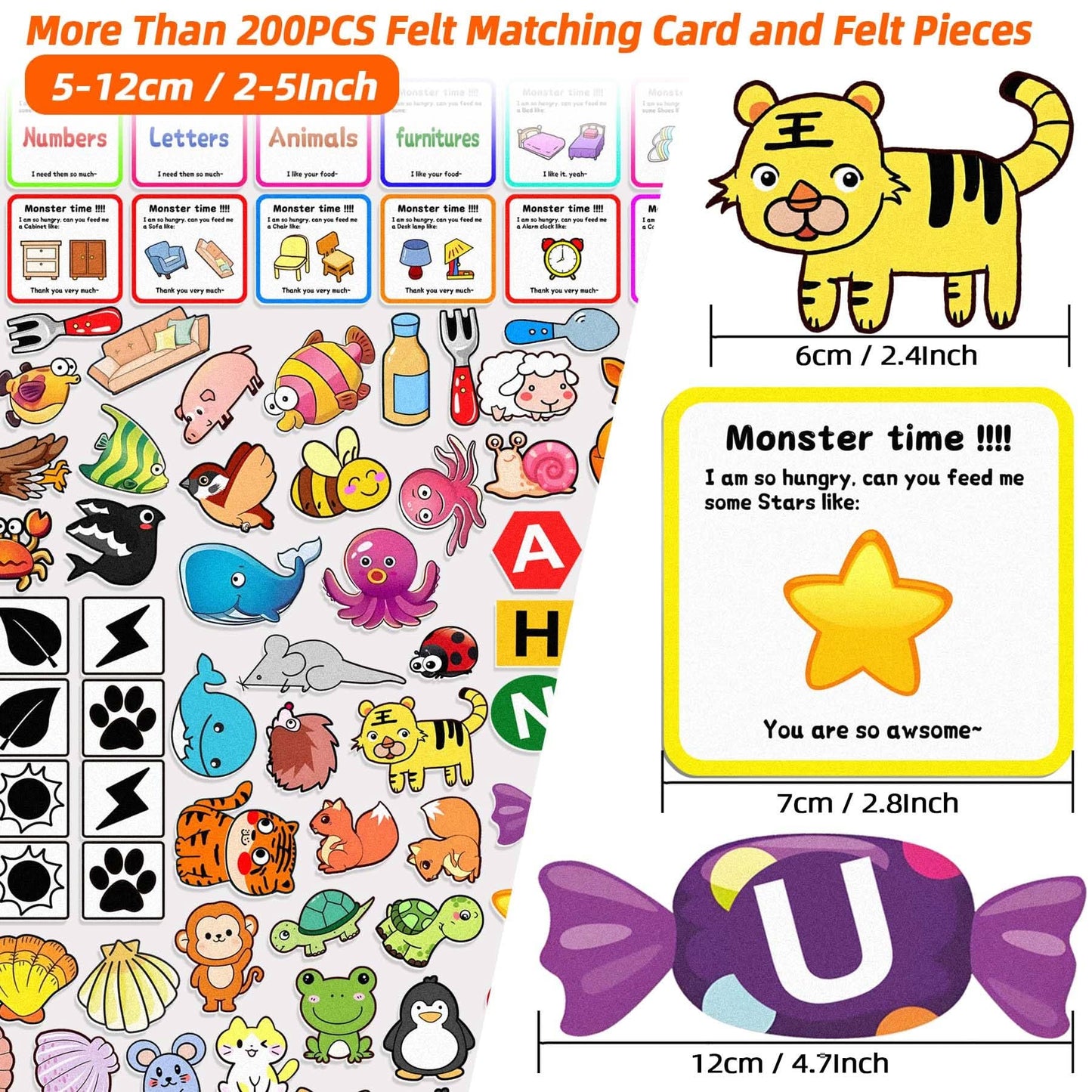 Lindo animal alfabeto monstruo juguete de aprendizaje colorido juego a juego Montessori