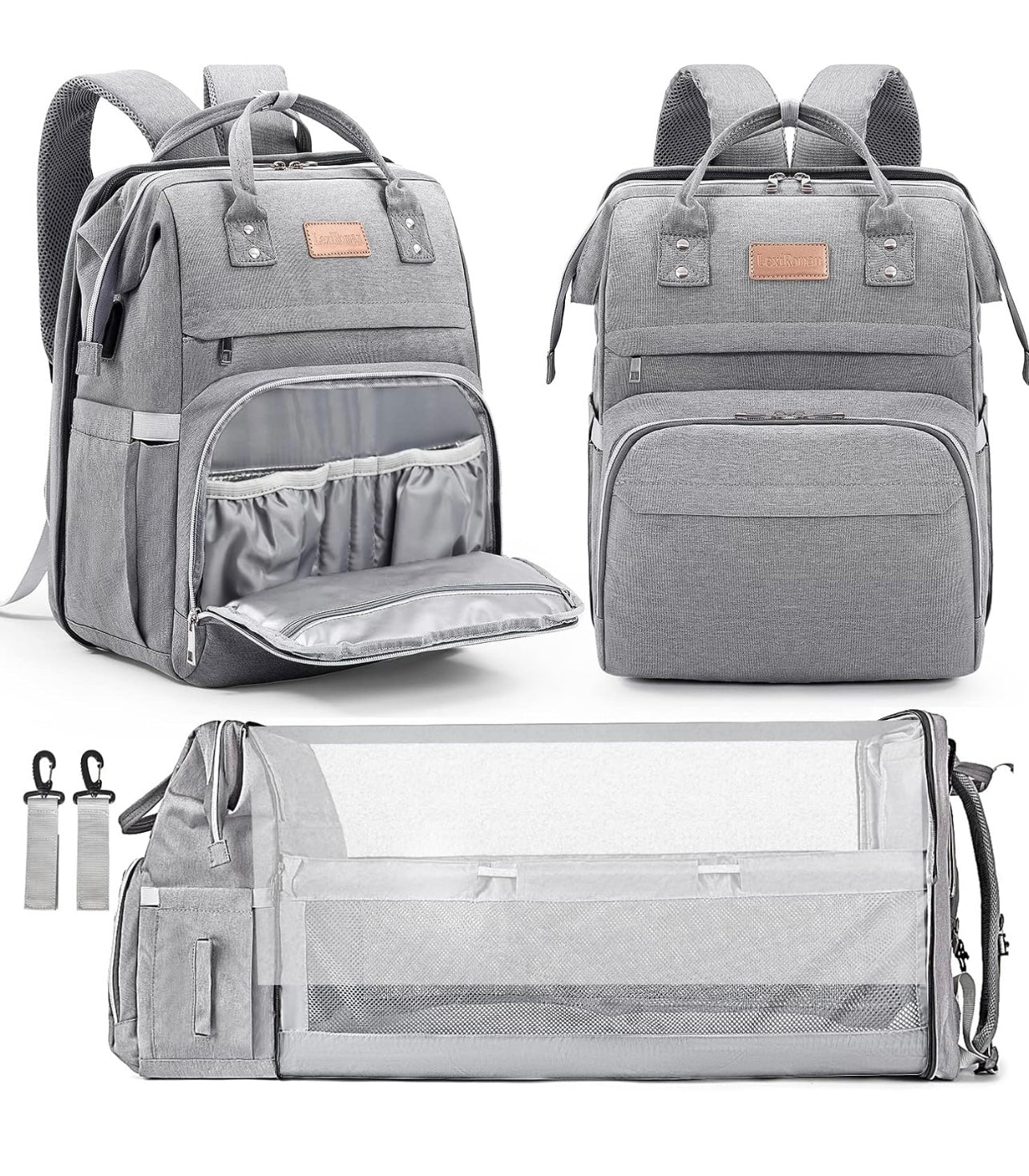 Mochila para pañales de gran capacidad con cambiador impermeable