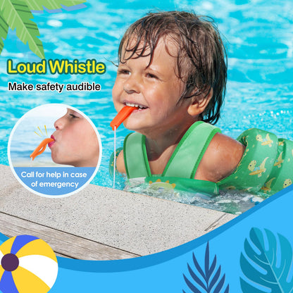 MoKo Chaleco de natación para niños pequeños, flotadores de brazo de natación de 22 a 66 libras