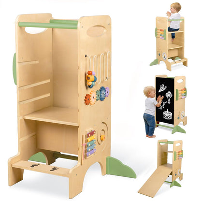 Torre para Niños Pequeños Taburete de Cocina, 3 Alturas Ajustables