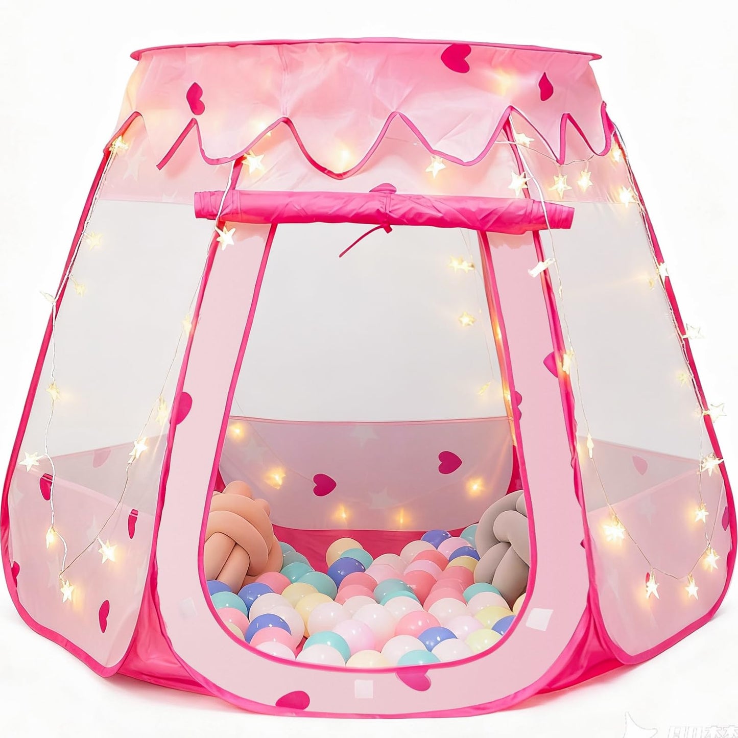 Tienda de campaña desplegable de princesa con luz de estrella