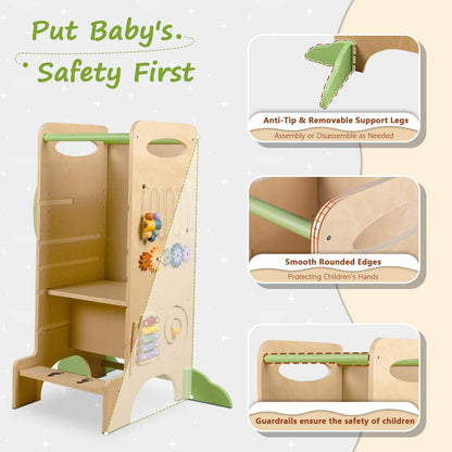 Torre para Niños Pequeños Taburete de Cocina, 3 Alturas Ajustables