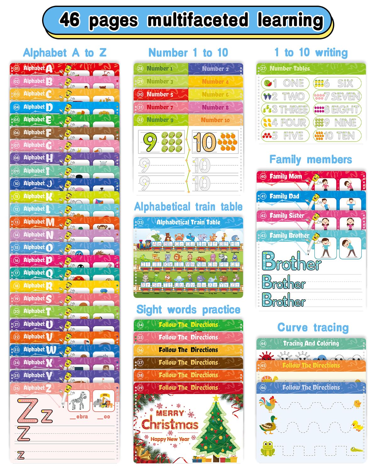 Libro actividades de aprendizaje preescolar para niños pequeños, 46 páginas