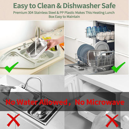 Fiambrera eléctrica de 80 W, calentador de comida rápida portátil