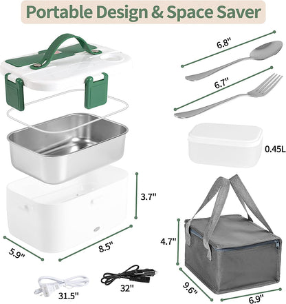 Fiambrera eléctrica de 80 W, calentador de comida rápida portátil