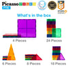PicassoTiles Set de bloques azulejos magnéticos, 60 piezas, creatividad más allá de la imaginación