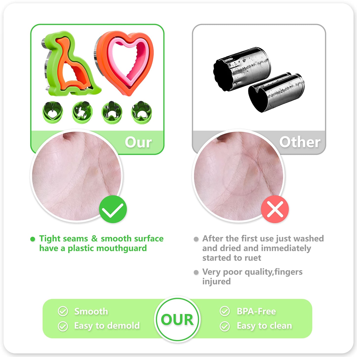 Cortadores de galletas de Navidad, 8 piezas (tamaño mediano)