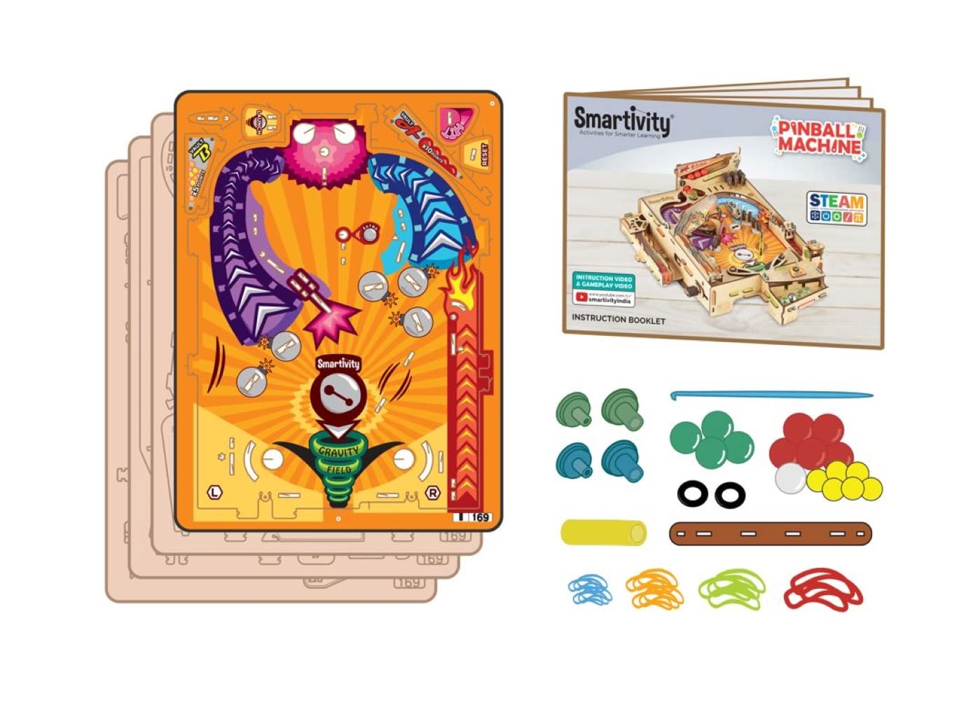 Smartivity Pinball Machine - Juguete de aprendizaje STEM de ingeniería para niños