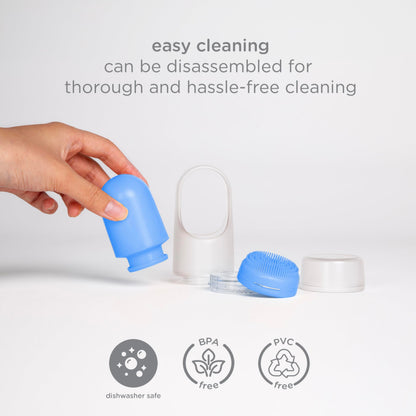 Ubbi Aplicador de protector solar Sunsqueeze, recargable roll-on con cerdas de silicona suave para bebés