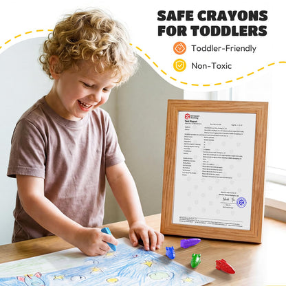 Crayones de 12 Colores para Niños Pequeños, Crayones de Cohete No Tóxicos Lavables