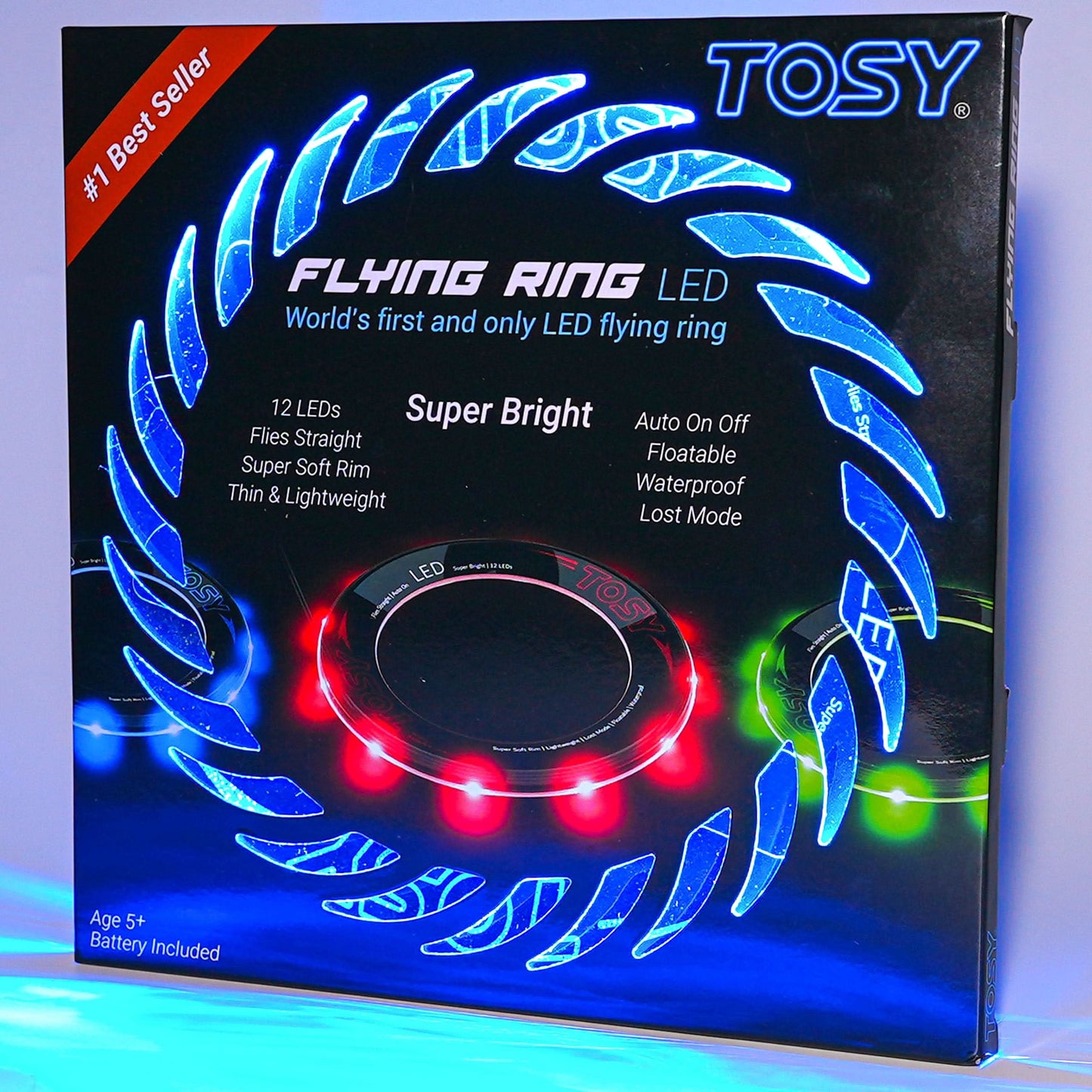 Anillo volador TOSY: 36 LED RGB multicolor o 12 LED monocolor