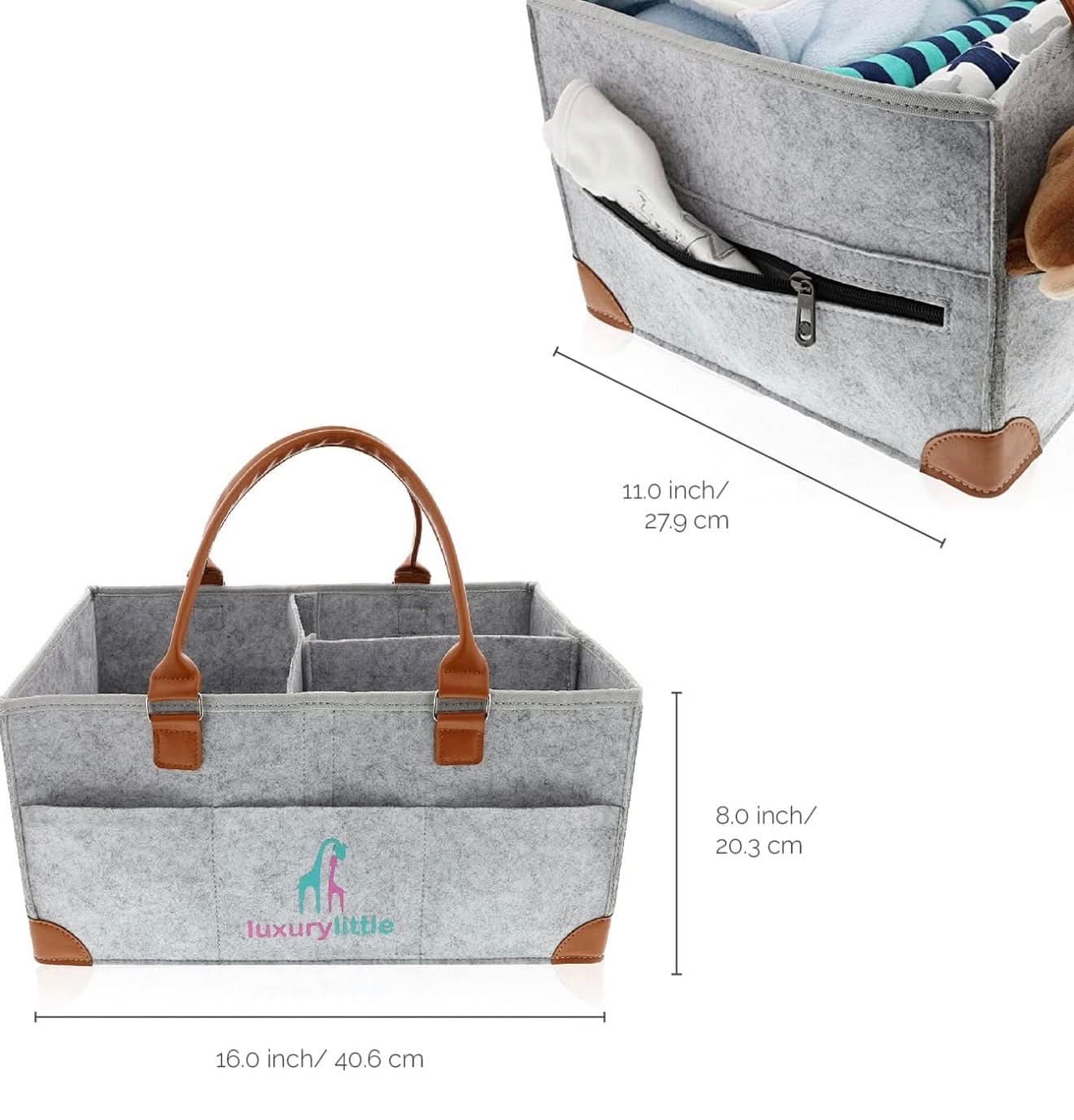 Organizador para pañales de bebé - Cesta de almacenamiento