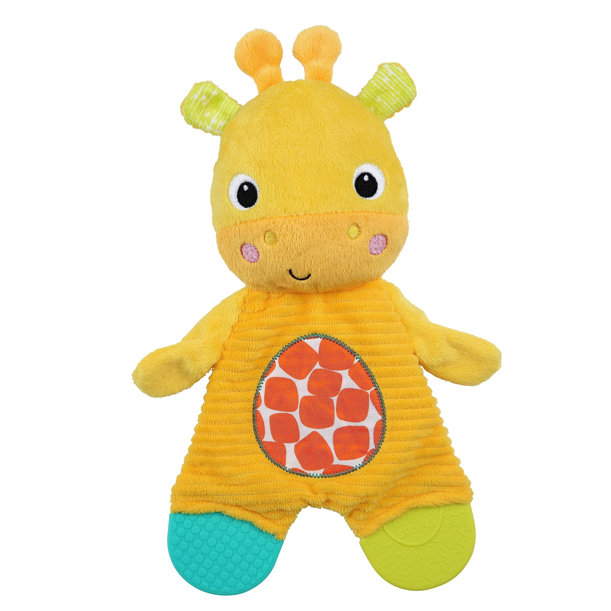 Bright Starts Snuggle & Teethe Juguete de peluche para dentición arrugado sin BPA para bebé