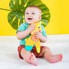 Bright Starts Snuggle & Teethe Juguete de peluche para dentición arrugado sin BPA para bebé
