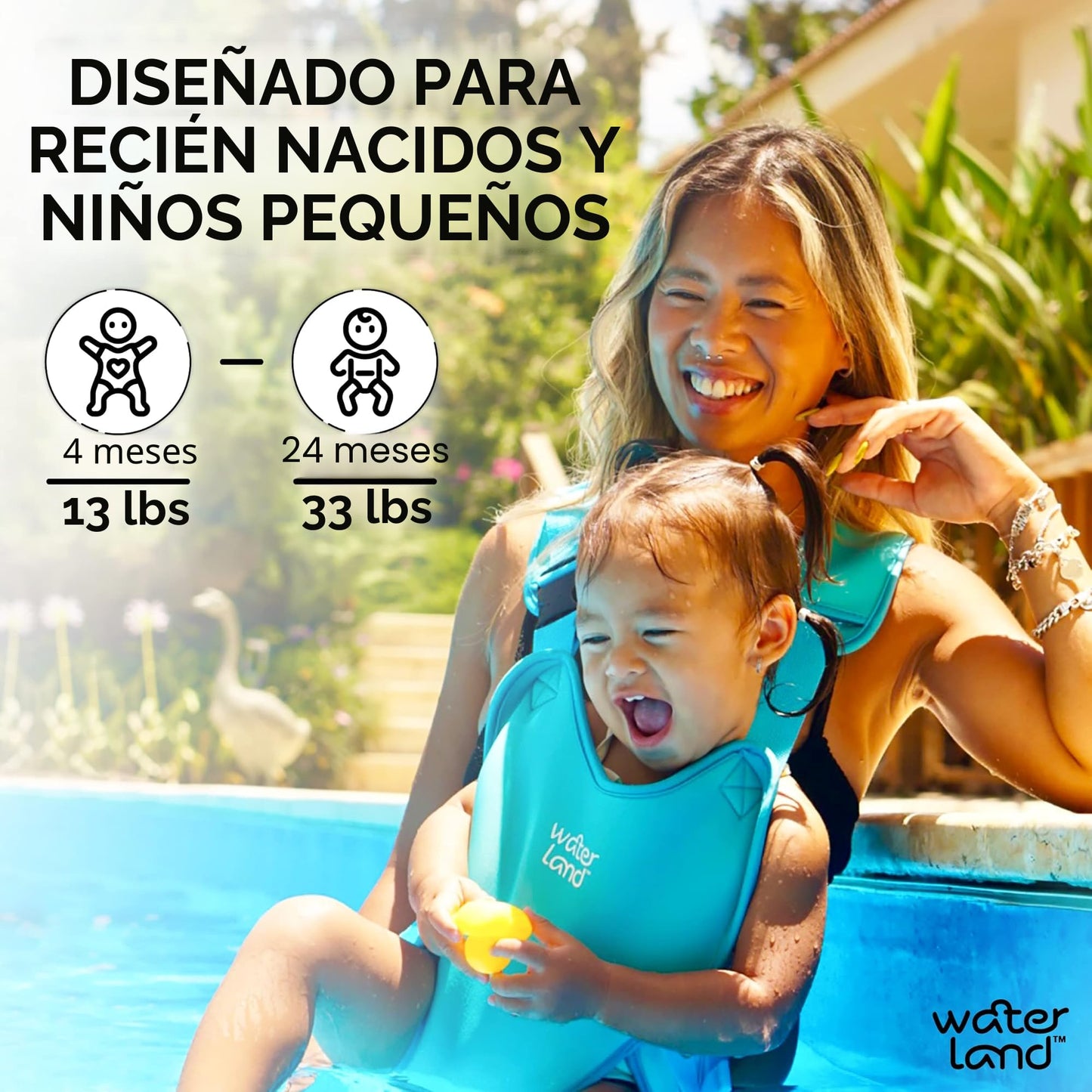 WaterLand Portabebés – Innovador portabebés que puedes utilizar tanto en agua como en tierra