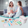Anpro Kit médico para niños – 34 piezas de madera para niños, juego de doctor con bolsa