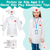 Anpro Kit médico para niños – 34 piezas de madera para niños, juego de doctor con bolsa