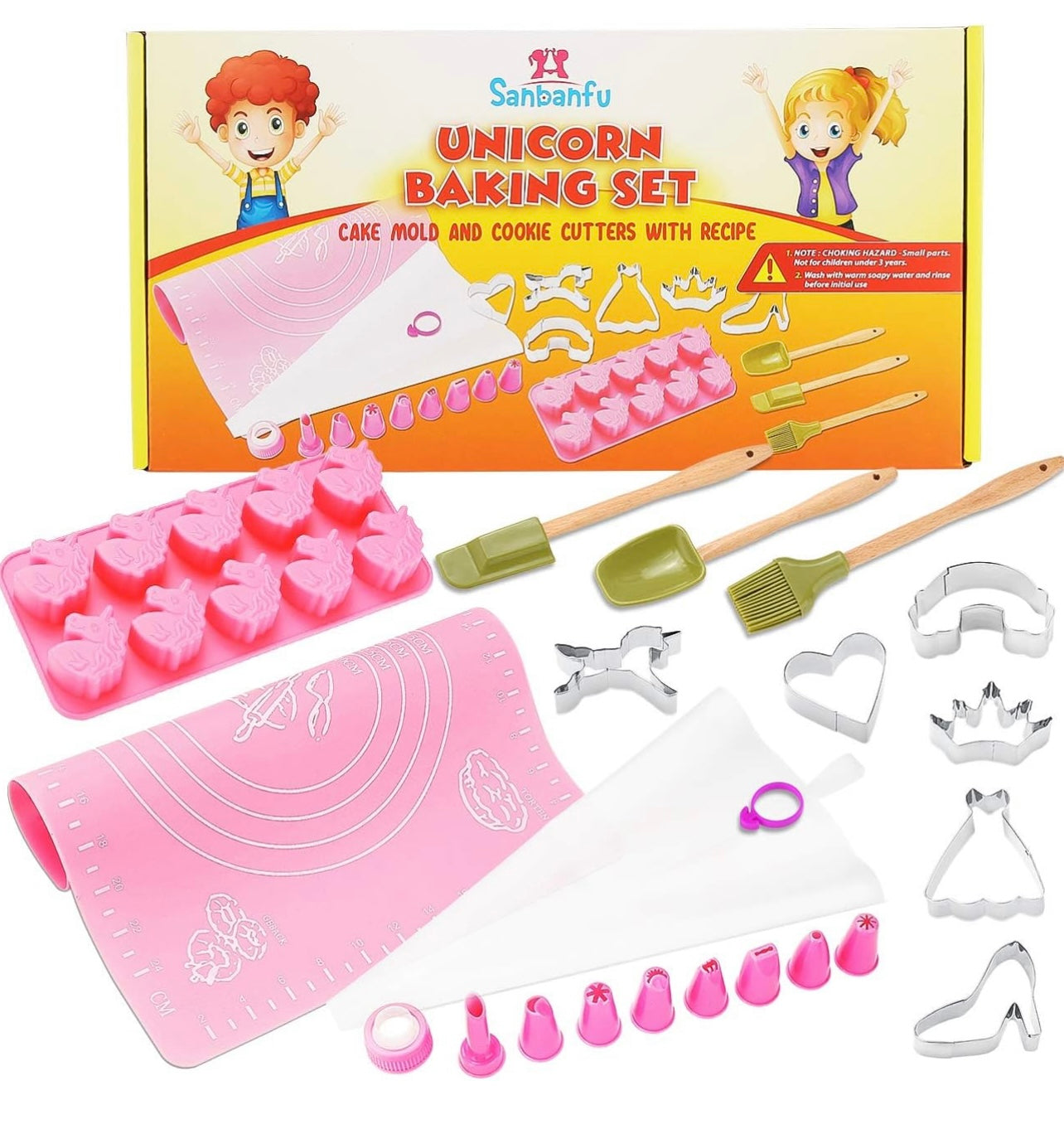 Sanbanfu Fun Real Baking Set con cortadores de galletas de unicornio