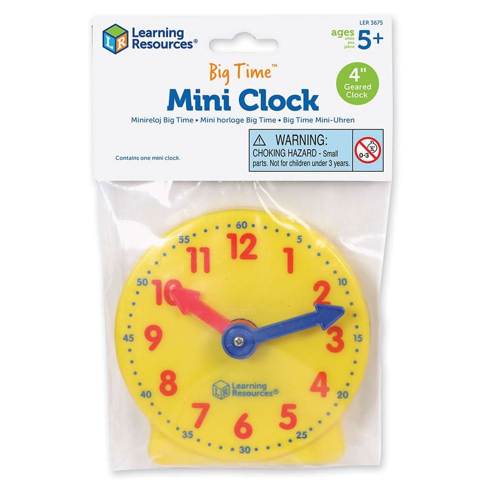 Learning Resources Mini reloj Big Time, reloj de enseñanza, accesorios para el aula