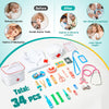 Anpro Kit médico para niños – 34 piezas de madera para niños, juego de doctor con bolsa