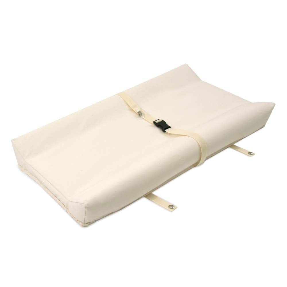 Naturepedic Cambiador orgánico contorneado - Fácil de limpiar, ligero y portátil - Cómodo cambiador de pañales de bebé impermeable de 2 lados para tocador o cambiador - 16 x 31 pulgadas