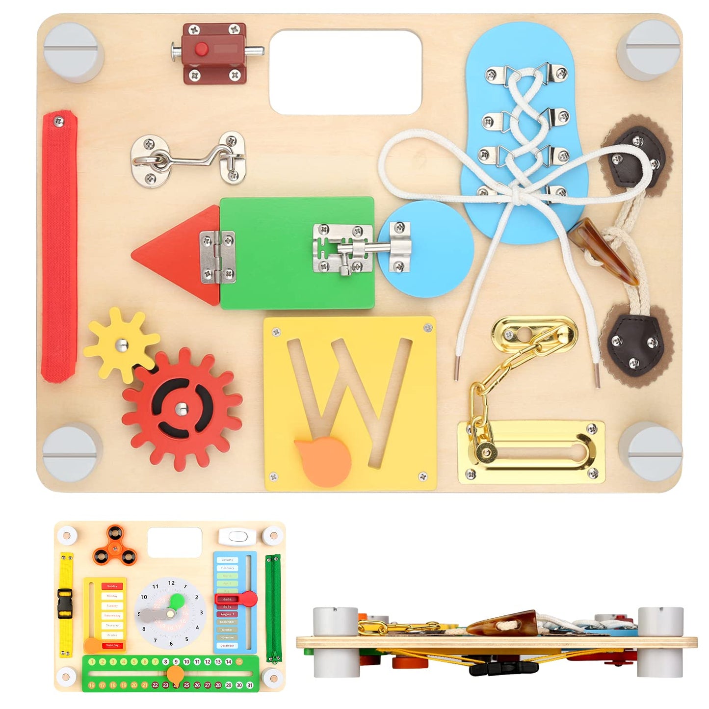 Montessori - Tabla de actividades de viaje para niños pequeños de 1 a 3 años