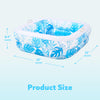 Piscina inflable cuadrada con hojas tropicales para bebés (azul)