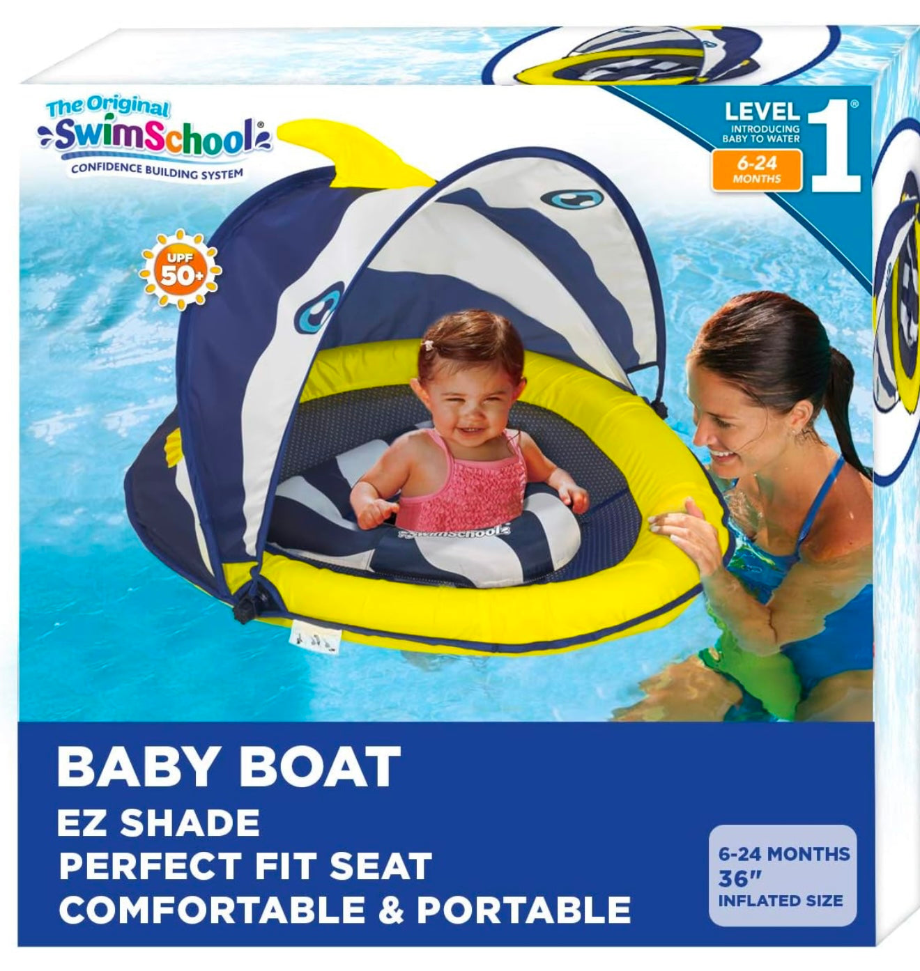 SwimSchool Flotadores de piscina para bebés, natación libre, súper flotantes, de 6 a 24 meses