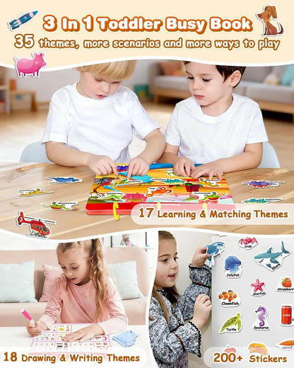 Pegatina 3 En 1 Busy Book Baobrava, Juguete Para Actividades