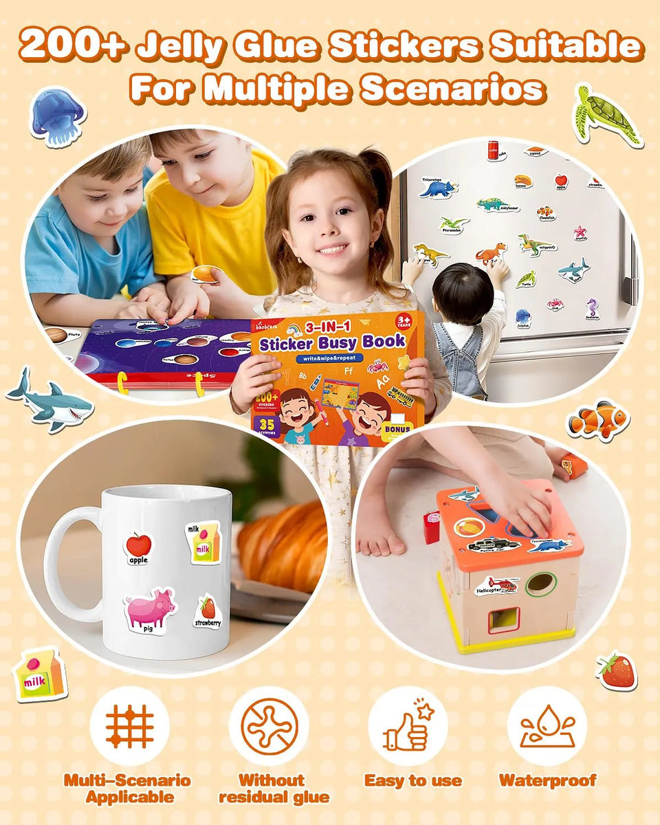 Pegatina 3 En 1 Busy Book Baobrava, Juguete Para Actividades