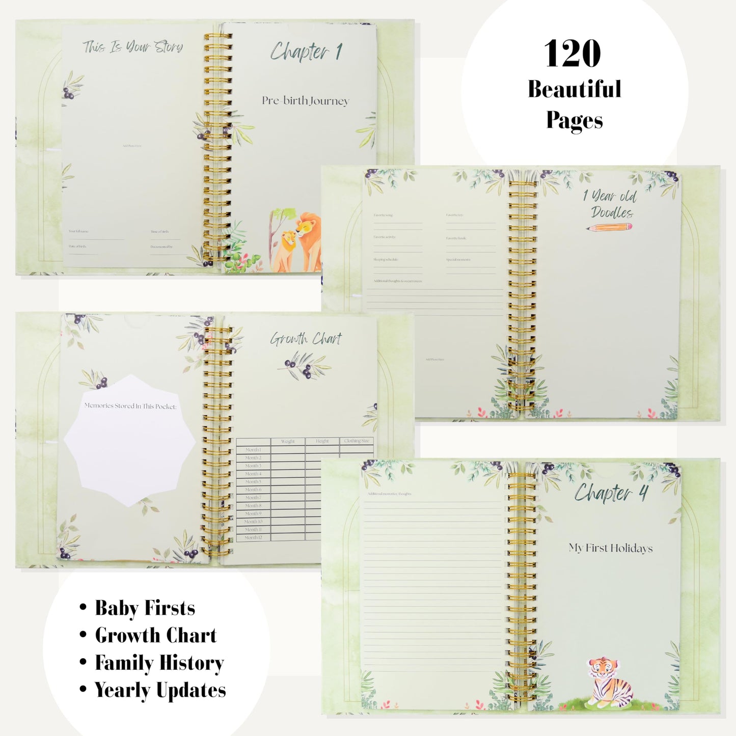 Libro de hitos para cada evento, desde el nacimiento hasta la edad de 5 años