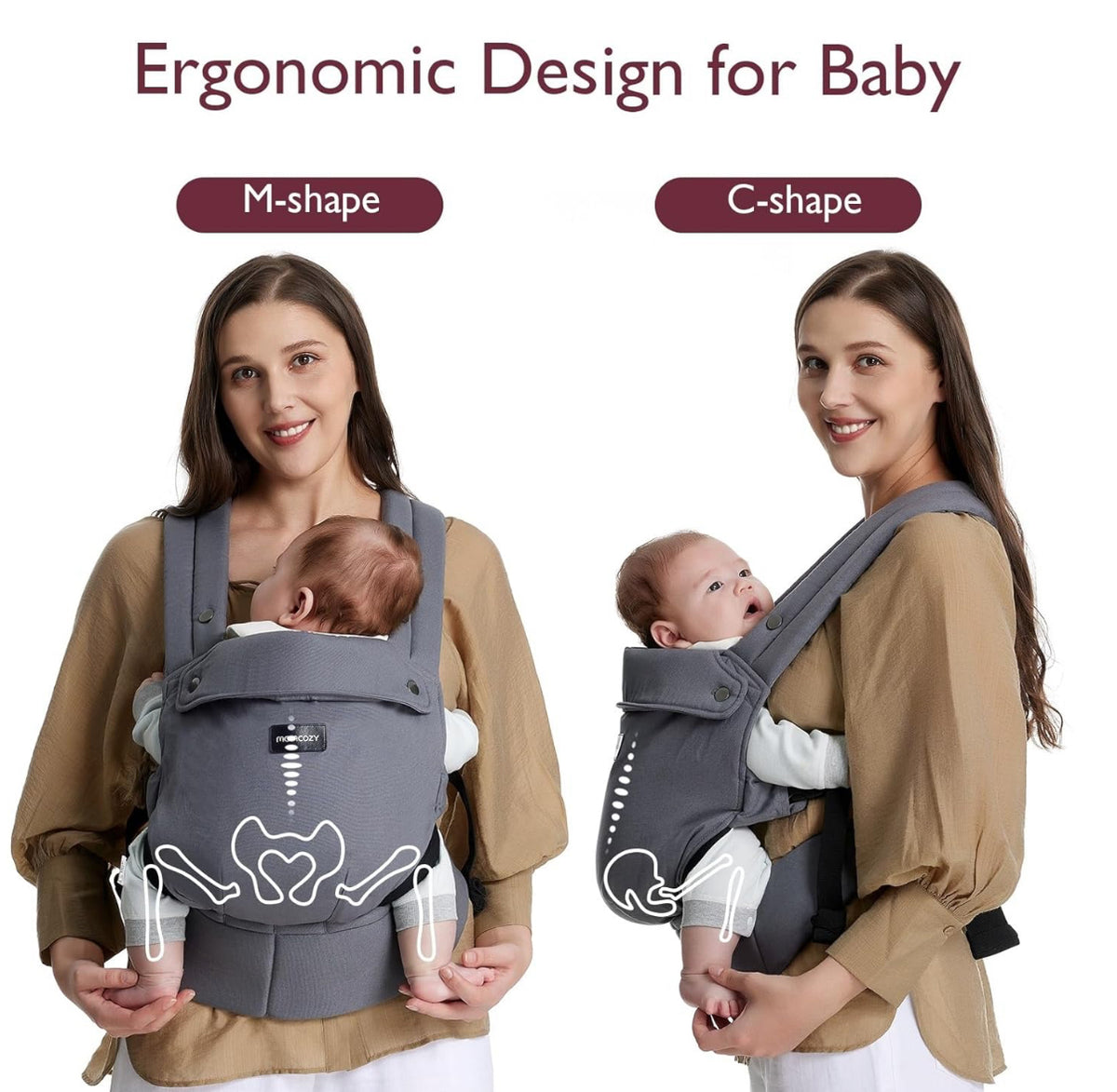 Momcozy Portabebés ergonómico, acogedor y ligero para 7-44 libras