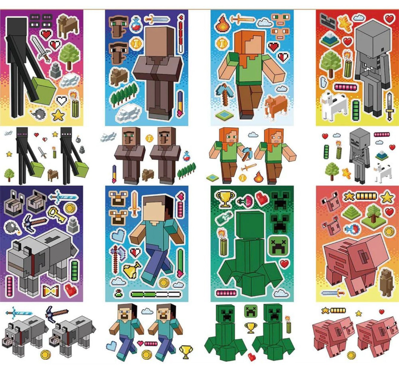 Stickers de Minecraft 16 hojas