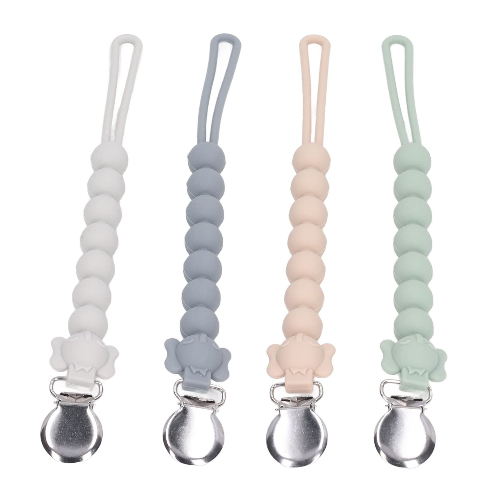 Clips para chupeta de elefante, 4 unidades
