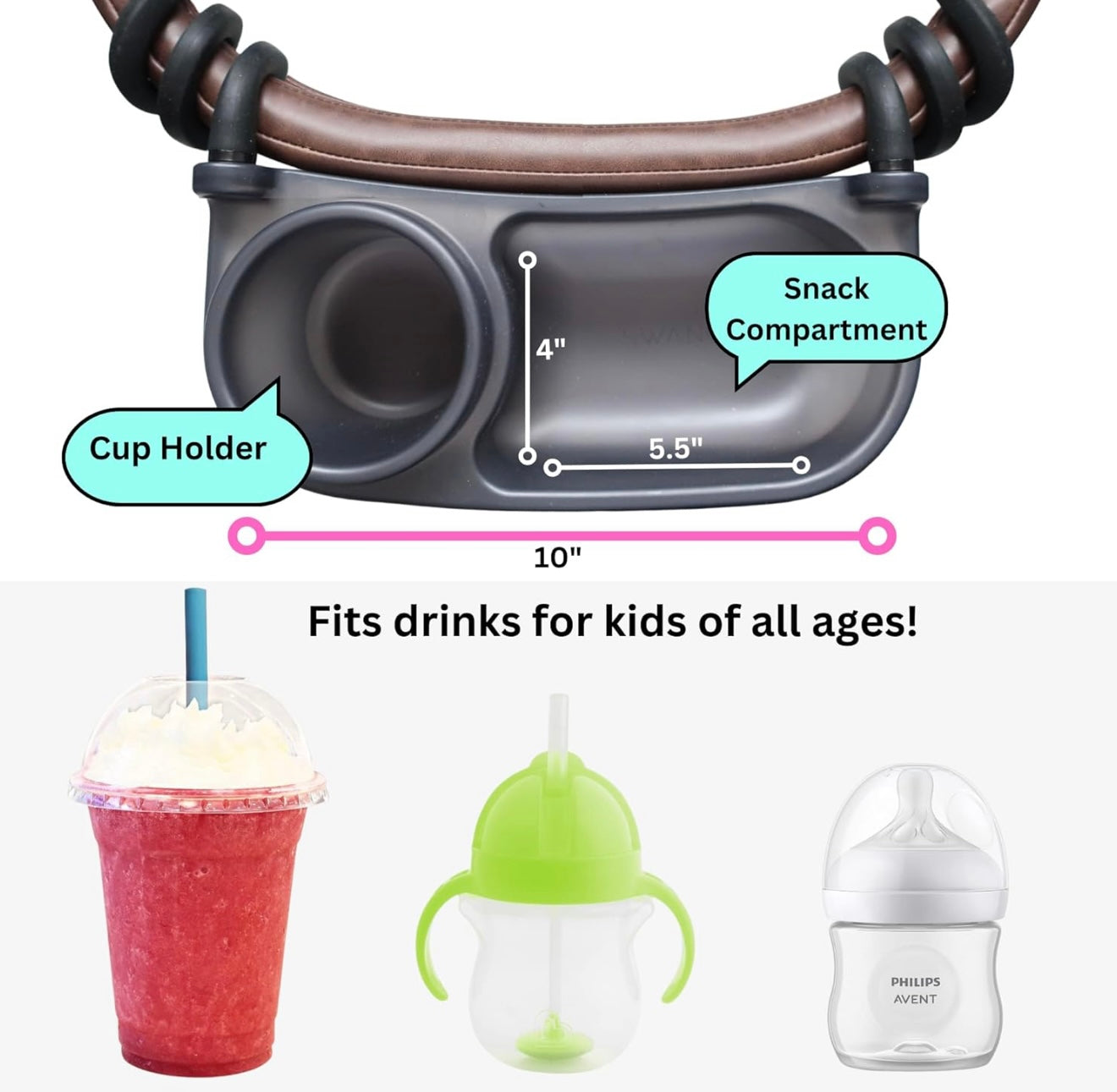 Bandeja universal para refrigerios Swanoo para cochecito