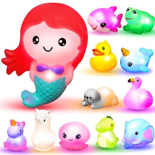 JOYIN 12 juguetes de baño iluminados para niños