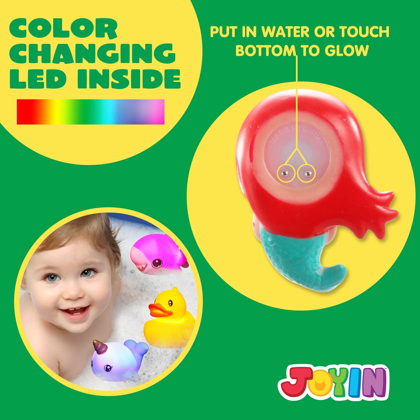 JOYIN 12 juguetes de baño iluminados para niños