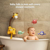 TUMAMA Juguete de baño para bebé con cabezal de ducha y 3 juguetes de natación enrollables