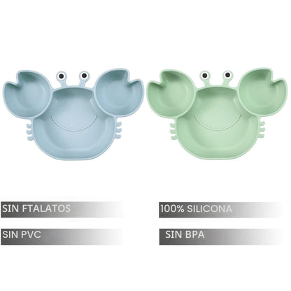 Paquete de 2 Platos de Succión de Silicona para Bebé