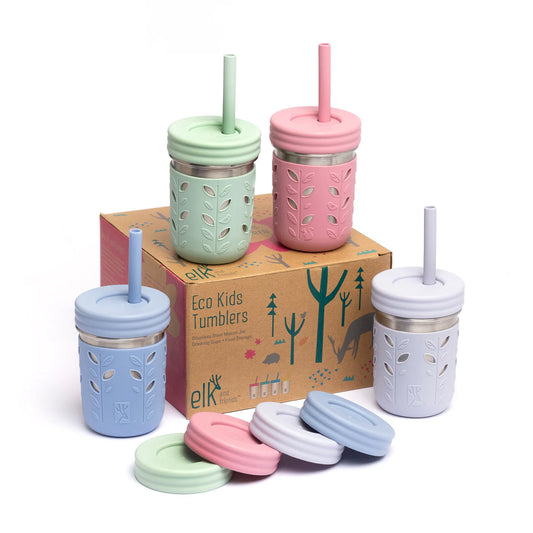 Tazas para niños y niños pequeños Elk and Friends | Los tarros de cristal originales