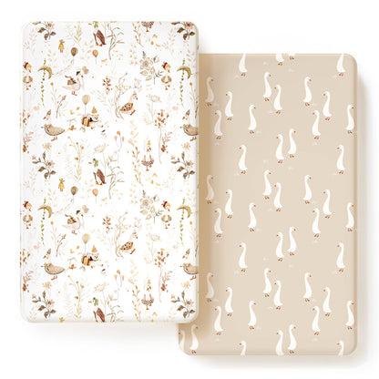 Paquete de 2 sábanas de punto de jersey ultrasuaves para cuna