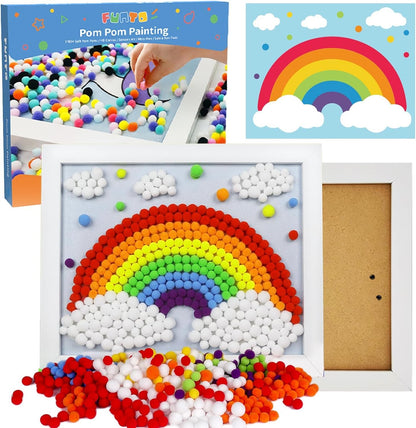 Kit de Arte de Pintura Arcoíris Funto - Más de 1100 Pompones