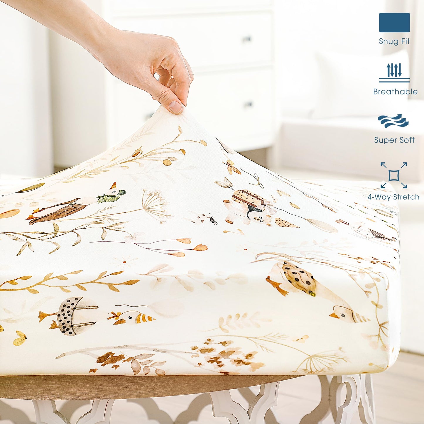 Paquete de 2 sábanas de punto de jersey ultrasuaves para cuna