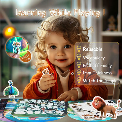 3 juegos de libros de pegatinas reutilizables para niños pequeños