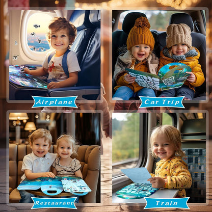 3 juegos de libros de pegatinas reutilizables para niños pequeños