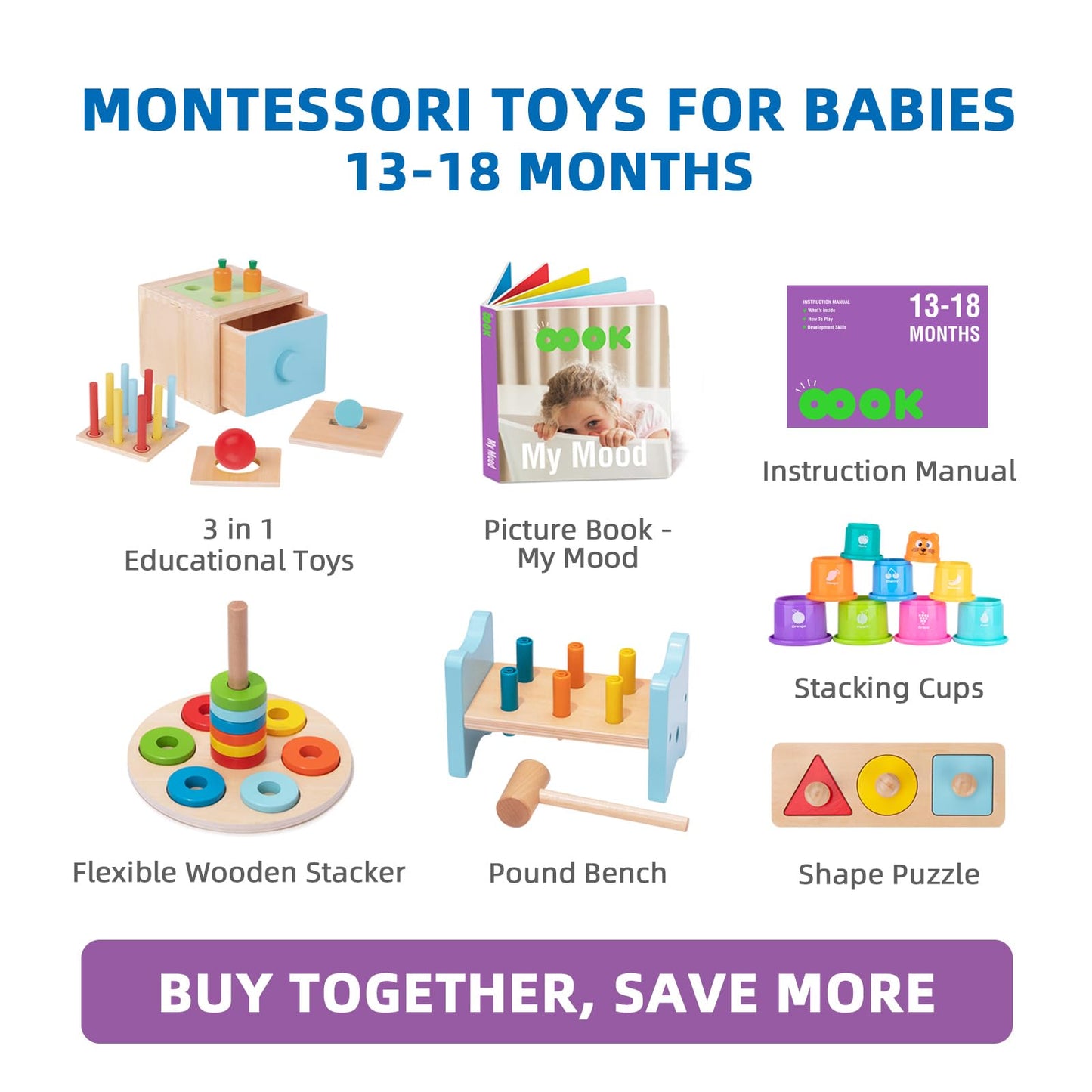 TOOKYLAND Juguetes Montessori para bebés