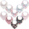 Paquete de 10 baberos orgánicos tipo bandana para bebé