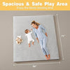 Tapete de juego acolchado para bebé de 71 x 59 pulgadas, tapete de espuma viscoelástica de 1.2 pulgadas de grosor