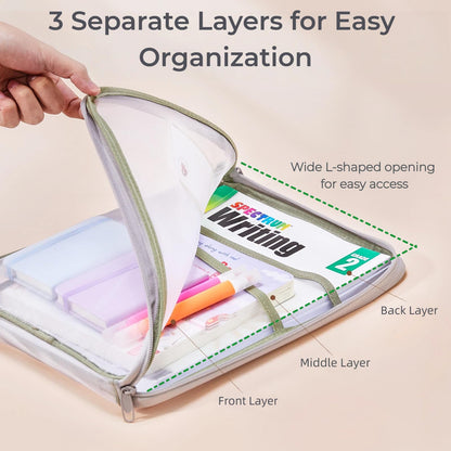 Paquete de 3 bolsas de malla con cremallera para suministros escolares